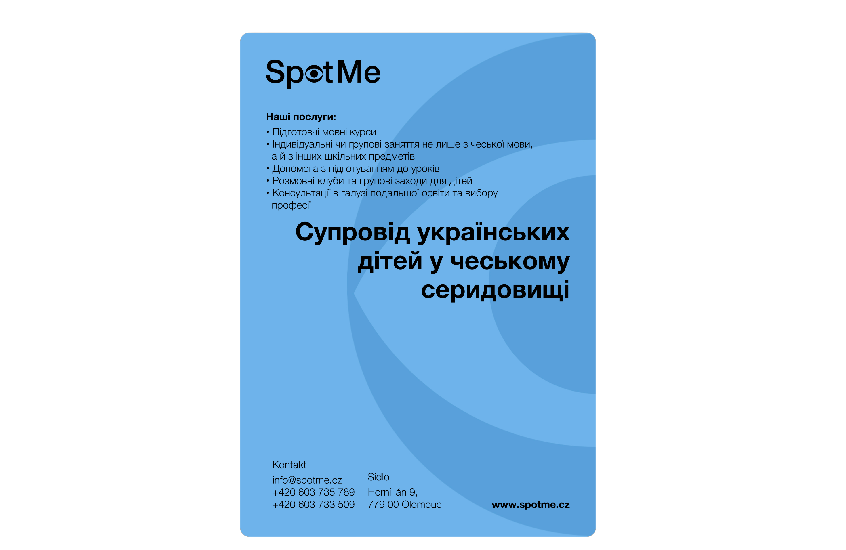 Plakát Služby pro děti s OMJ - Ukrajinsky